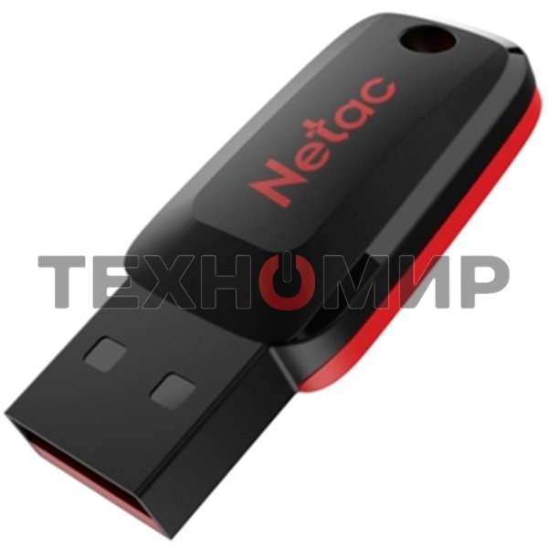 Флешка USB Netac U197 (NT03U197N-032G-20BK), 32Gb, USB 2.0, R/W 25/10, черный/красный
