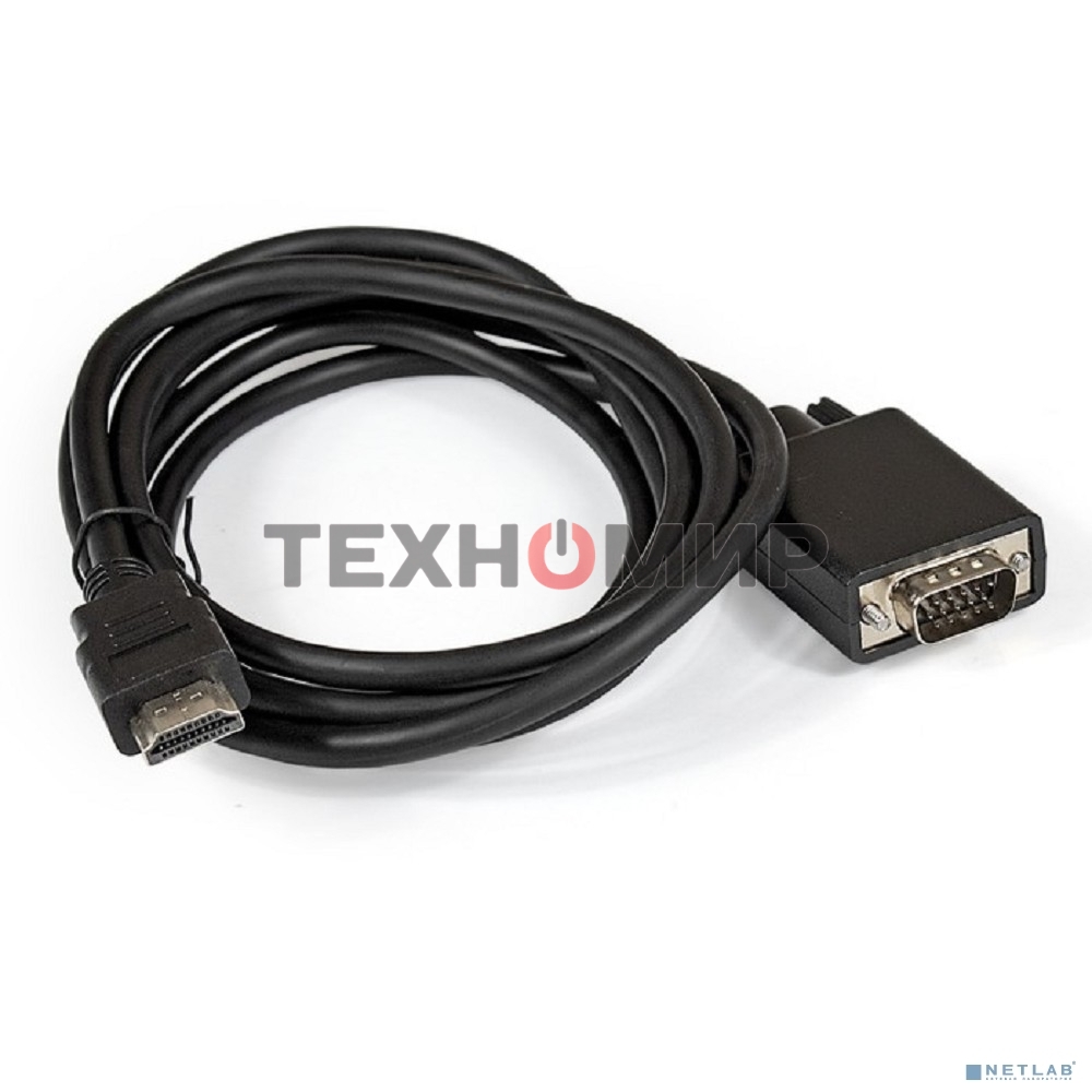 Кабель-переходник HDMI-VGA ExeGate EX-CC-HDMIM-VGAM-1.8 (19M/15M, 1,8м)