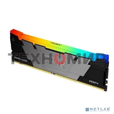 Оперативная память Kingston Fury Renegade, DDR4, 32GB (2x16GB), 3200MHz, CL16, DIMM, с радиатором, RGB, серебристый/черный