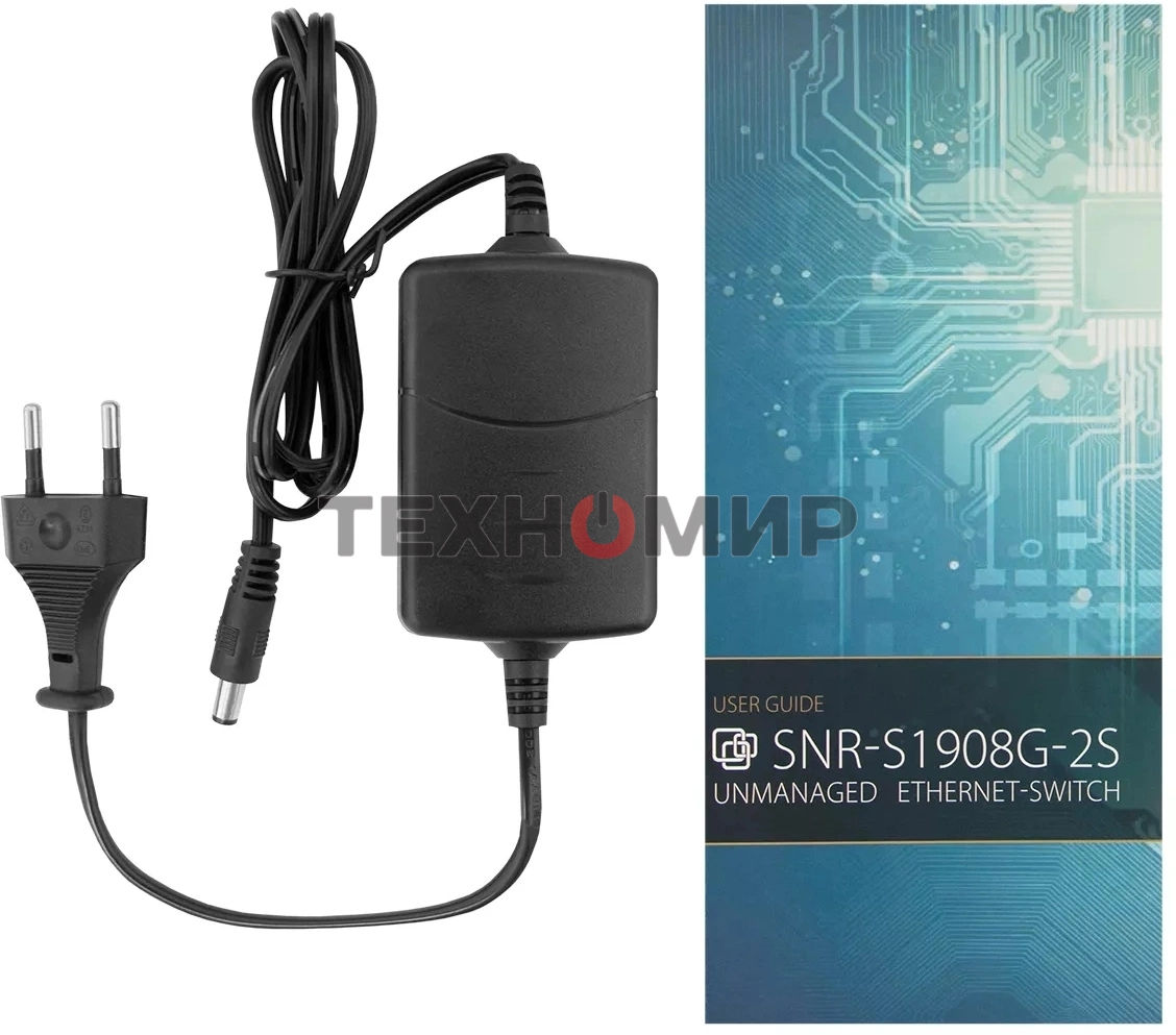 Коммутатор SNR SNR-S1908G-2S, 1Gbит/с, количество портов 8 шт, (L2)
