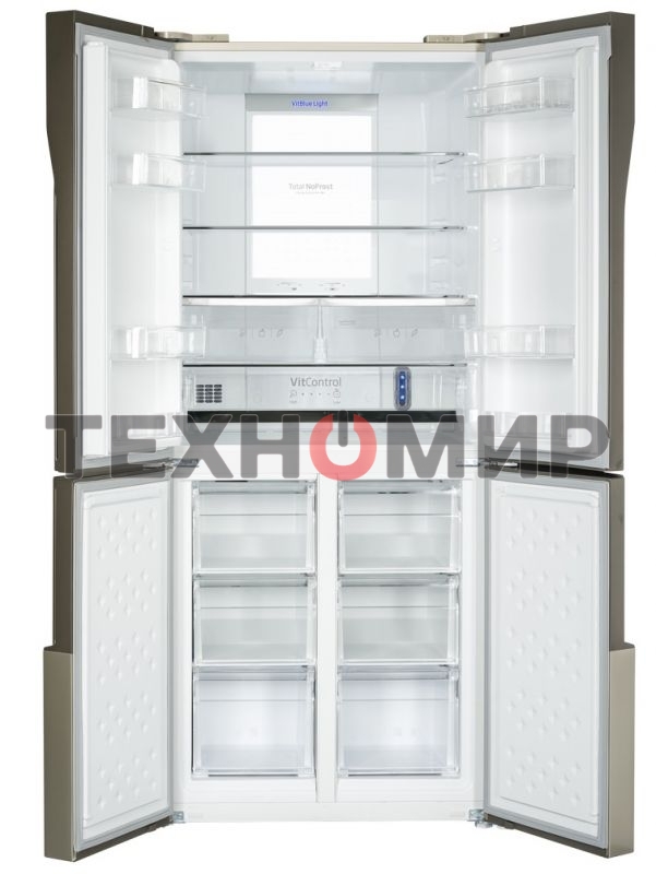 Холодильник Hansa FY418.3DFXC нержавеющая сталь трехкамерный 274/144л морозилка снизу