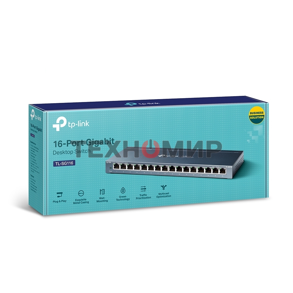 Коммутатор TP-Link TL-SG116 16-портовый гигабитный настольный коммутатор