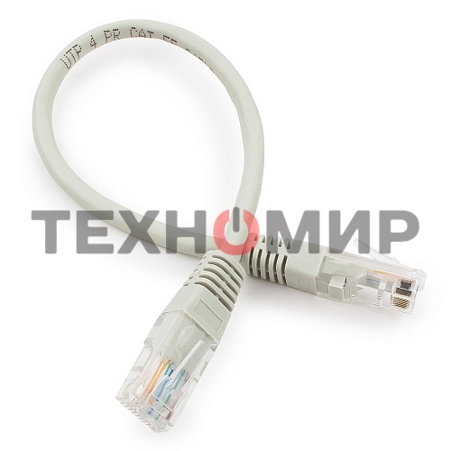 Патч-корд медный UTP Cablexpert PP10-0.25M cat.5, 0.25м, литой, многожильный, серый