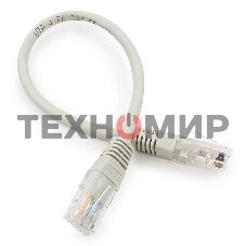 Патч-корд медный UTP Cablexpert PP10-0.25M cat.5, 0.25м, литой, многожильный, серый