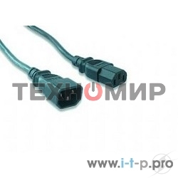 Кабель питания сист.блок-монитор Gembird 1.8м, VDE(0.75мм), черный, с зазем., пакет