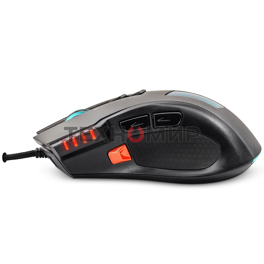 Мышь проводная Crown Gaming CMXG-711 черный, 4000 dpi, USB, кнопки - 8