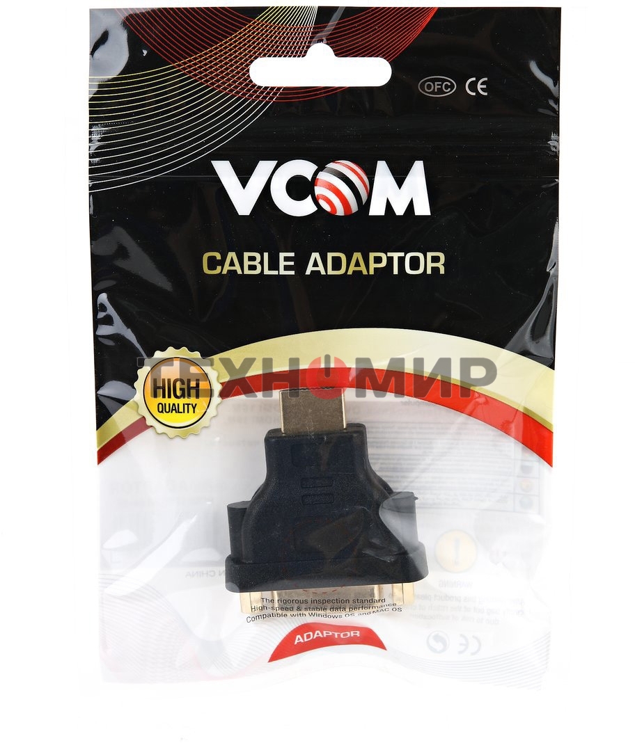 Переходник HDMI/DVI-D 19M/25F VCOM позолоченные контакты, VAD7819