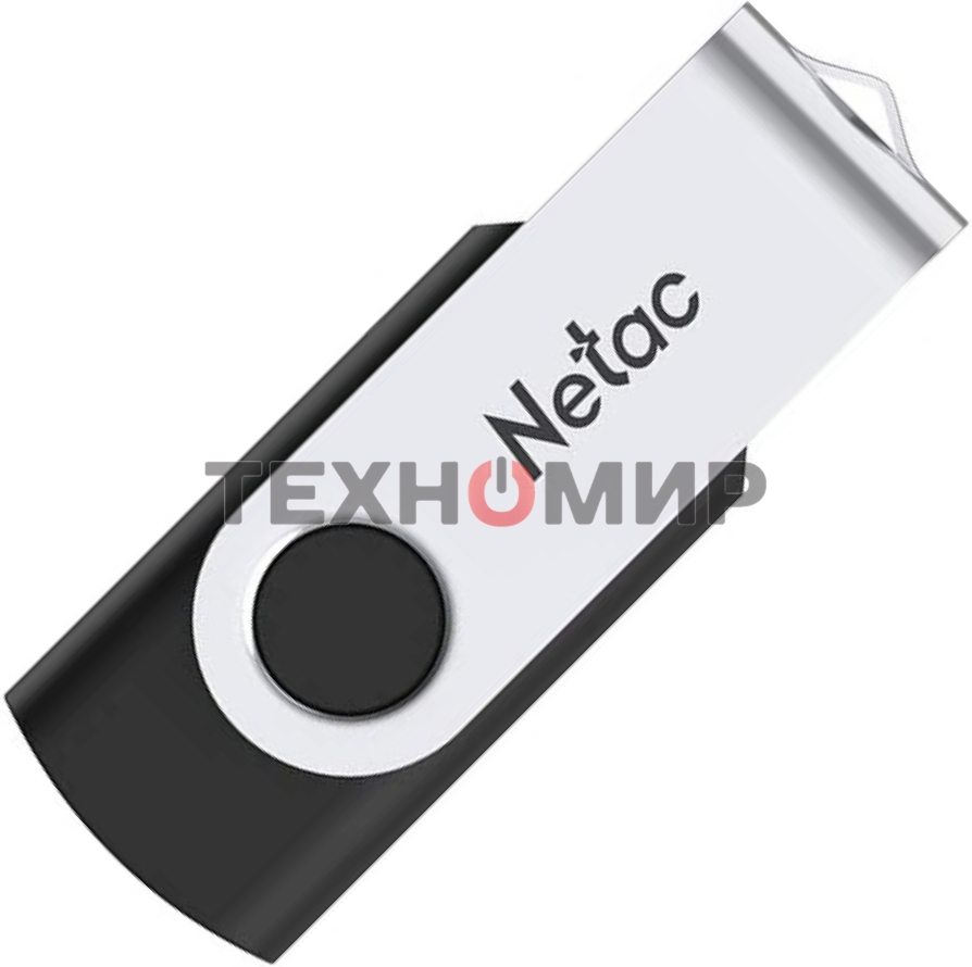 Флешка USB Netac U505 (NT03U505N-064G-20BK), 64Gb, USB 2.0, R/W 70/30, черный/серебристый