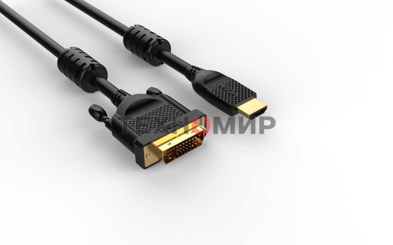Кабель HDMI AM/DVI(24+1)M, 3 м, CU, 1080P@60Hz, 2F, VCOM CG484GD-3M