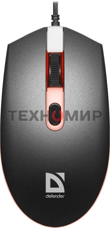 Мышь проводная Defender Dot MB-986 черный, 1600 dpi, USB, кнопки - 4
