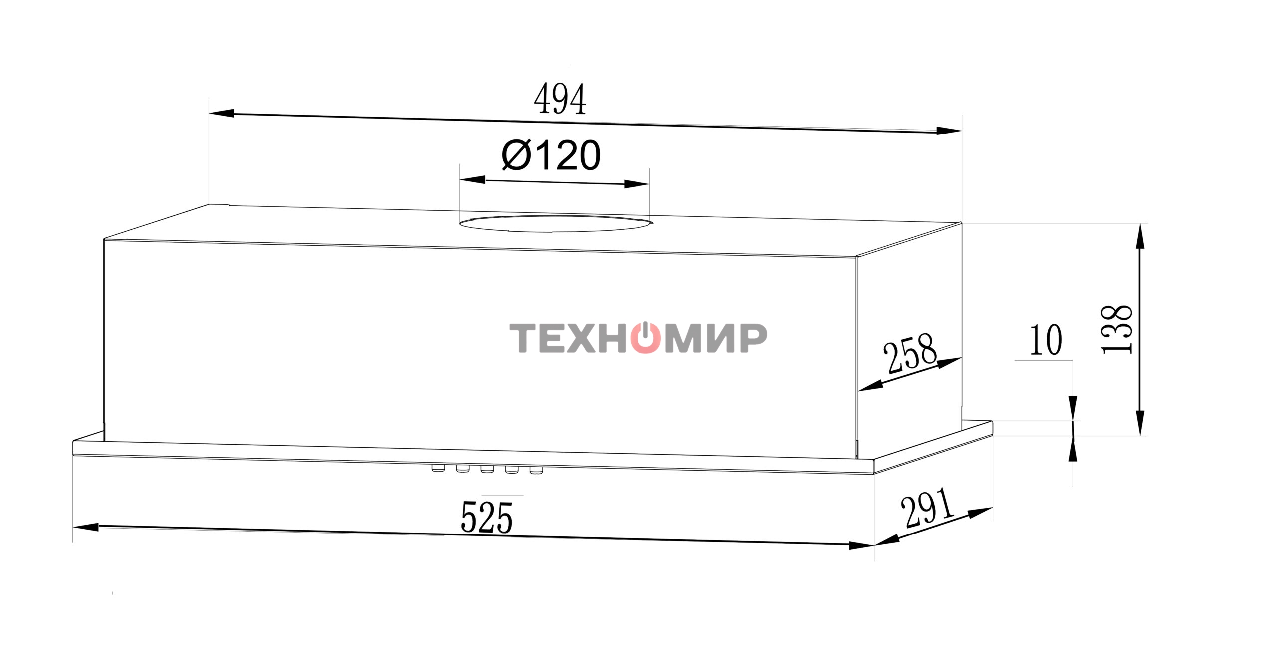 Вытяжка встраиваемая LEX GS Bloc LIGHT 600 белый управление: кнопочное (1 мотор)
