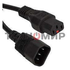 Шнур питания Lanmaster C13-C14, 3х0.75, 220В, 10А, черный, 3 метра