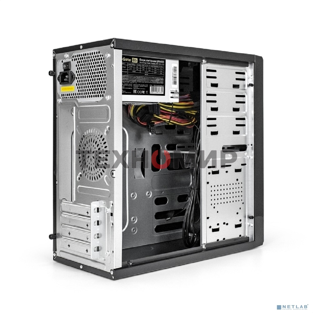 Корпус Exegate EX277435RUS Minitower MA-371X Black, mATX UN400, 120мм 2*USB+2*USB3.0, Audio