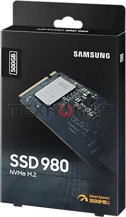 Накопитель SSD Samsung 980 MZ-V8V500BW, 500Gb, PCIe 3.0 x4, M.2 2280, NVMe, R/W 3100/2600
