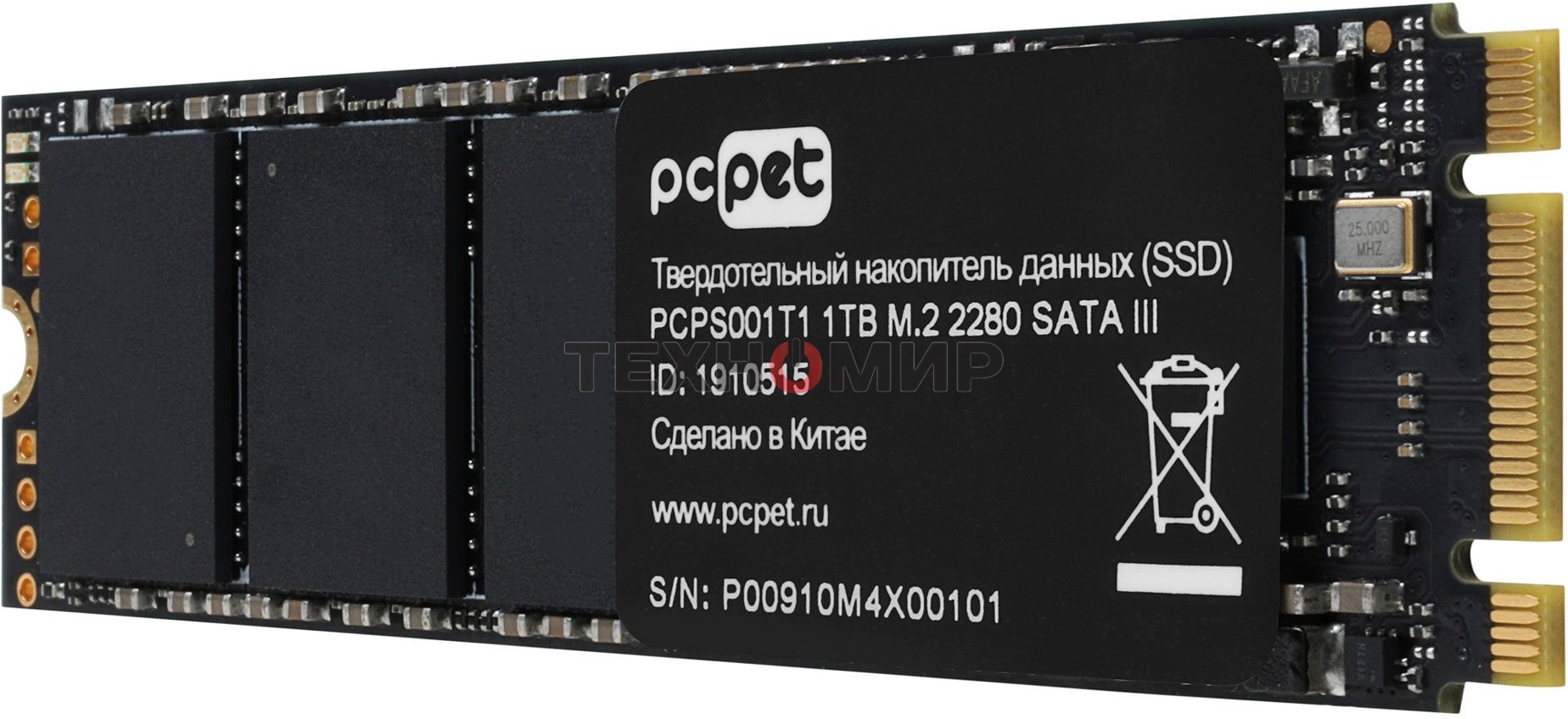 Накопитель SSD PC PET PCPS001T1, 1Tb, SATA, M.2 2280, R/W 500/450