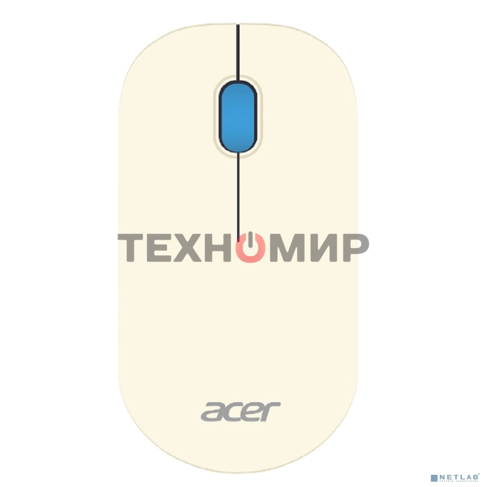 Мышь беспроводная Acer OMR205 белый/голубой, 1200 dpi, радиоканал, USB, кнопки - 3