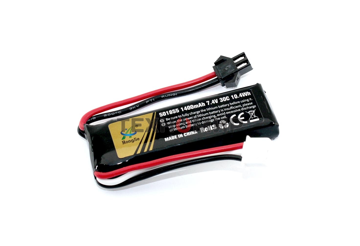 Портативный аккумулятор Li-Pol 7.4v 501855 1400mAh разъем SM