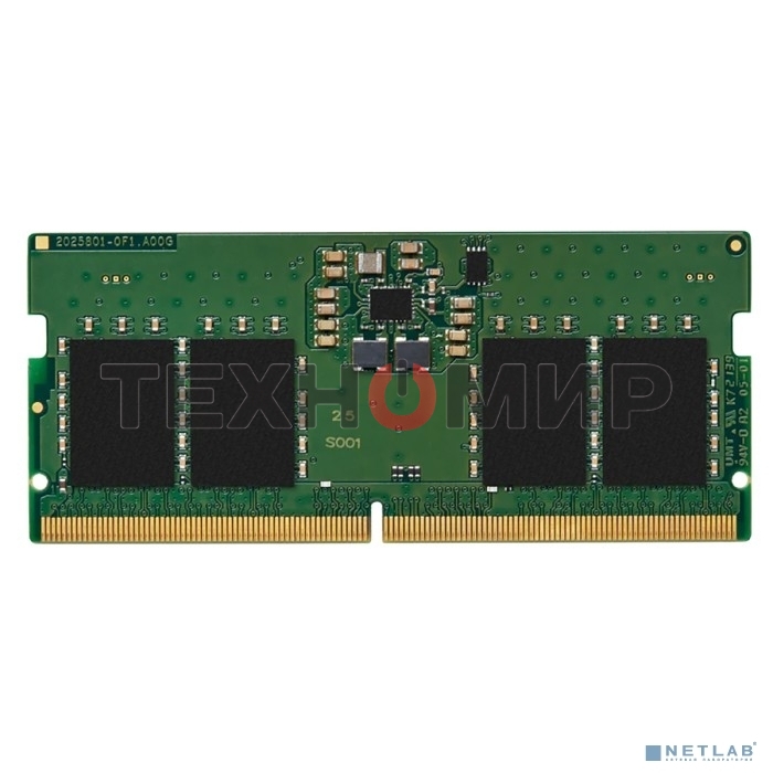 Оперативная память Kingston ValueRAM, DDR5, 8GB (1x8GB), 5600MHz, CL46, SO-DIMM