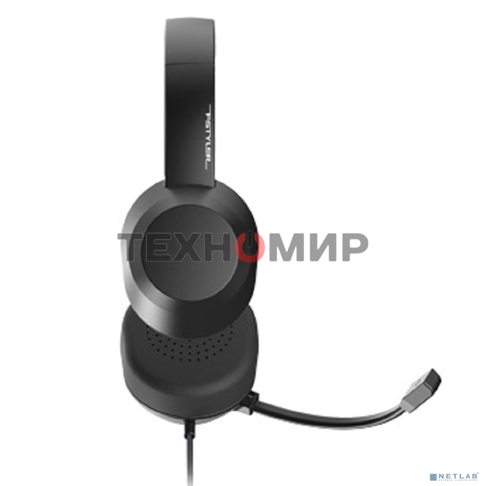 Гарнитура проводная с микрофоном A4Tech Fstyler FH150U черный 2м накладные USB оголовье (FH150U BLACK)