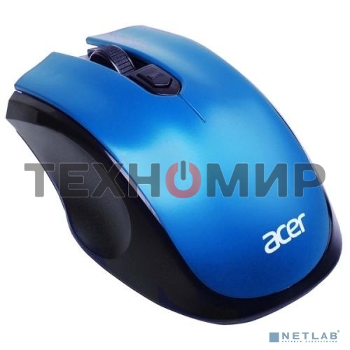 Мышь беспроводная Acer OMR031 черный/синий, 1600 dpi, радиоканал, USB, кнопки - 4