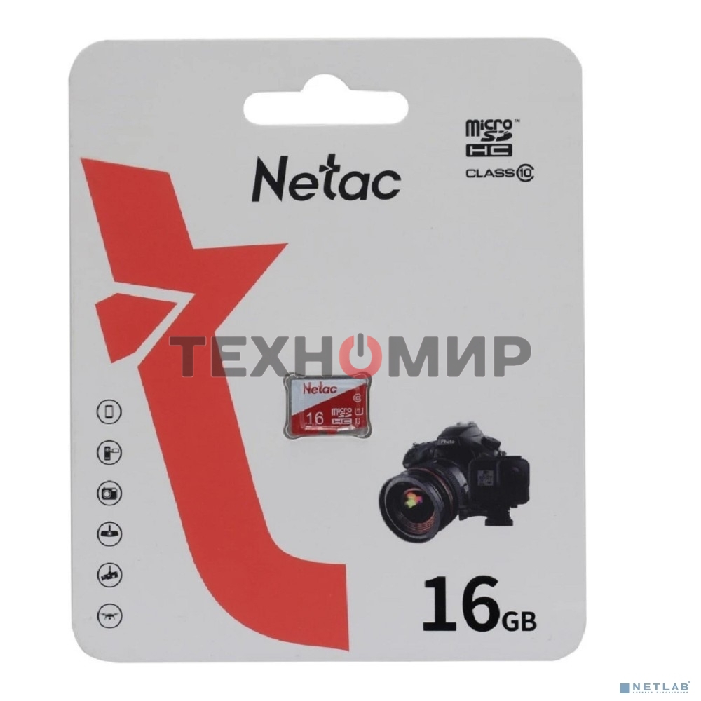 Флеш карта microSDHC 16Gb Netac P500 ECO (50/95 Mb/s, no adapter) (NT02P500ECO-016G-S)
