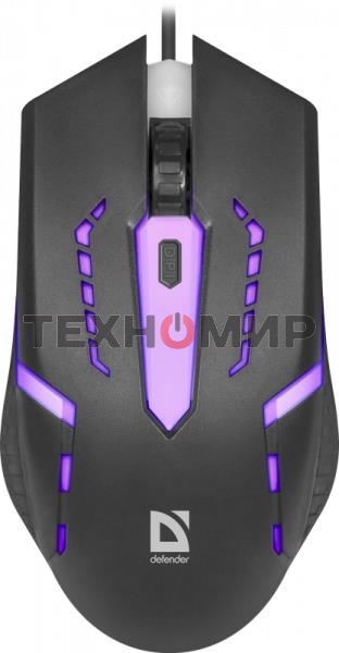 Мышь проводная Defender Flash MB-600L черный, 1200 dpi, USB, кнопки - 4