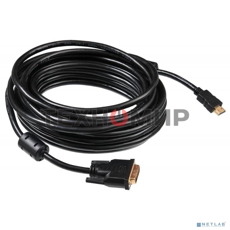 Кабель Buro 24M/19M 10м позол/ферритовые кольца