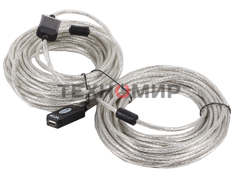 Кабель-адаптер VCOM VUS7049-20M USB2.0-repeater, удлинительный активный <Am-->Af 20м