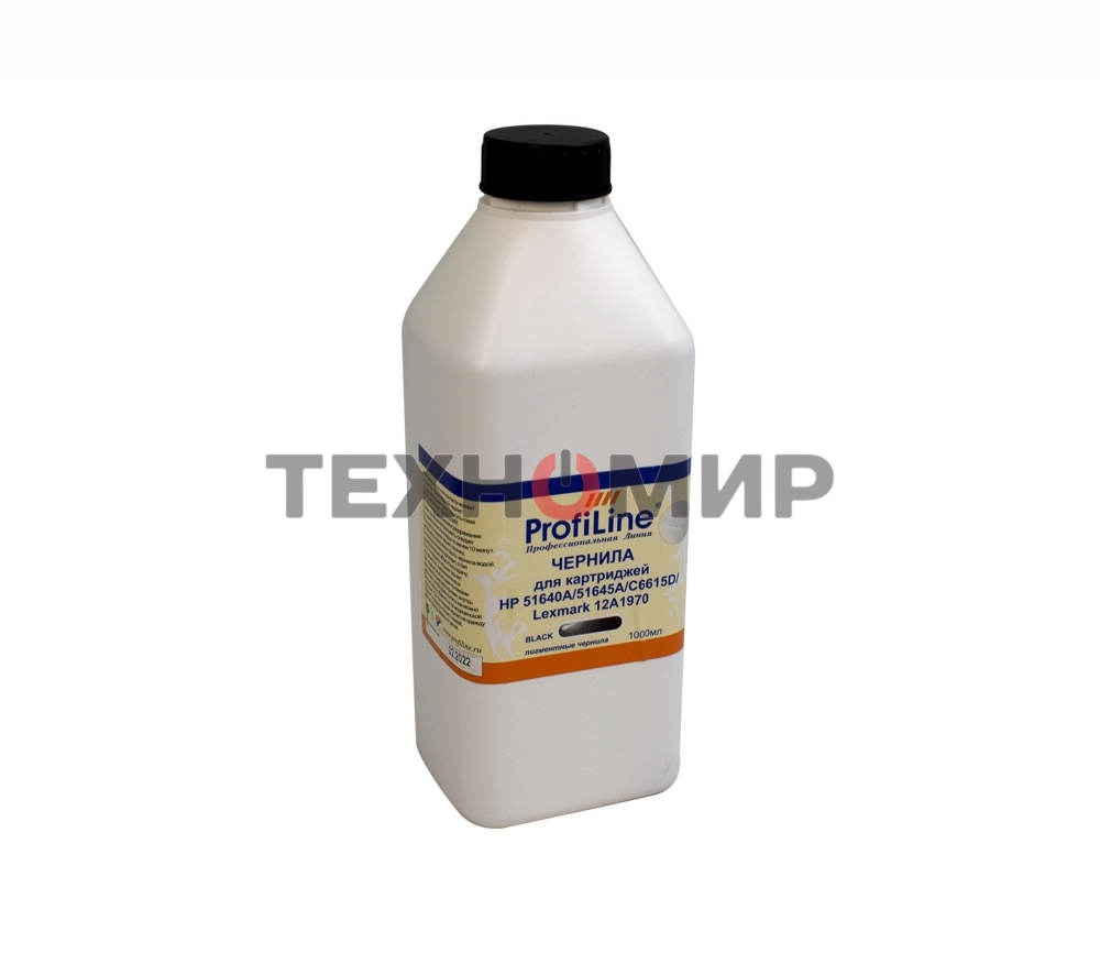 Чернила ProfiLine для принтеров HP 51640A/51645A/C6615D/Lexmark 12A1970 черный пигментные 1 литр