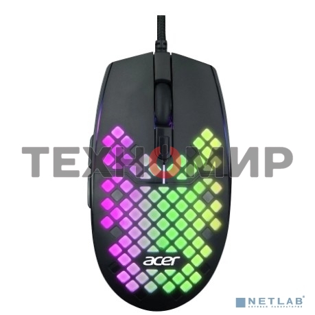 Мышь проводная Acer OMW134 черный, 3200 dpi, USB, кнопки - 6
