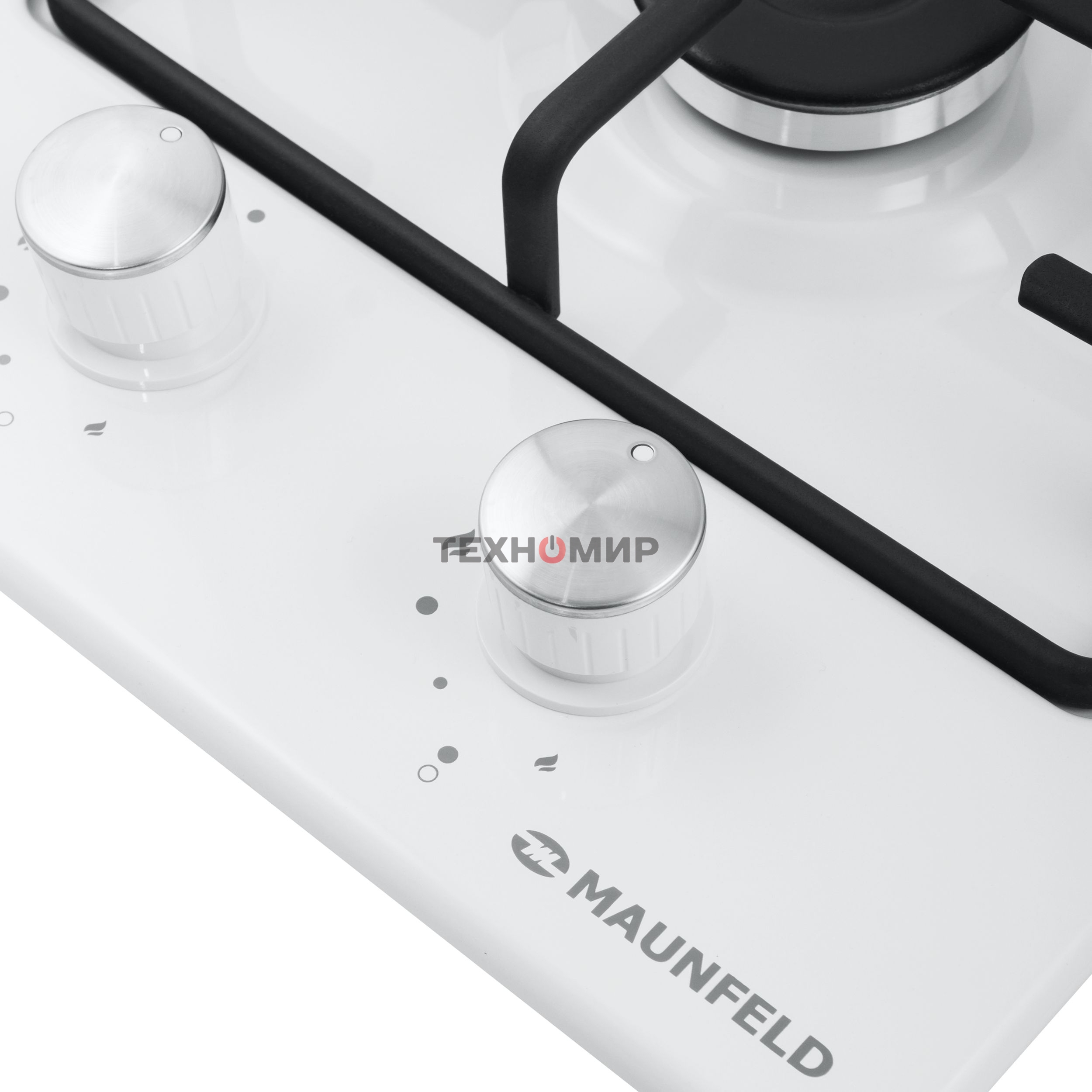 Газовая варочная панель Maunfeld EGHE.32.3EW/G, 2 конфорки, эмалированная сталь, белый