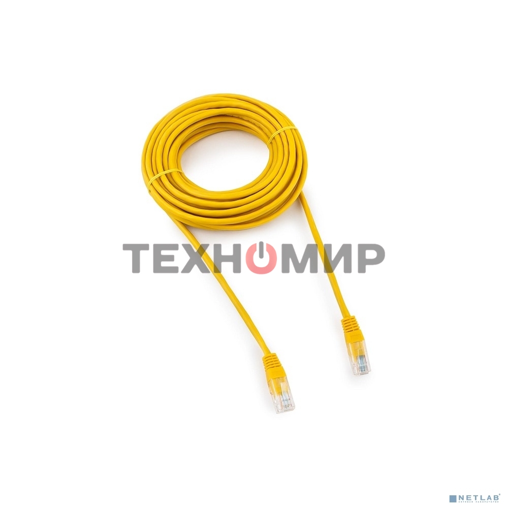 Патч-корд медный UTP Cablexpert PP10-7.5M/Y cat.5, 7.5м, литой, многожильный, желтый