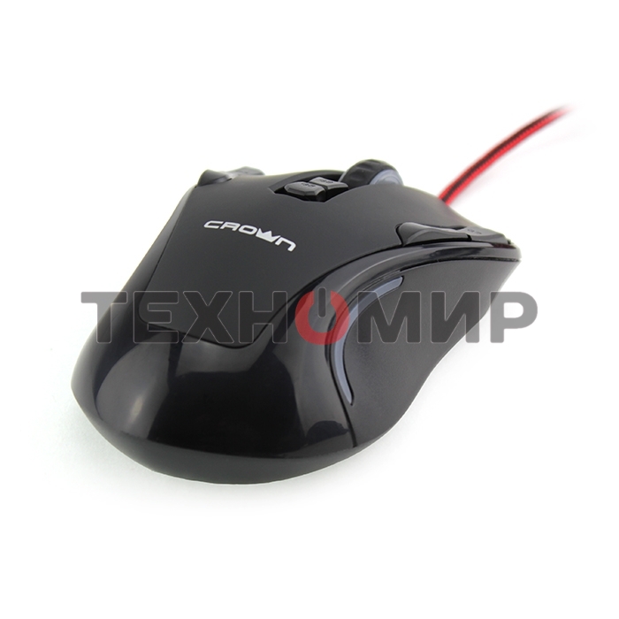 Мышь проводная Crown Gaming CMXG-804 черный, 2000 dpi, USB, кнопки - 9