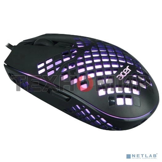 Мышь проводная Acer OMW134 черный, 3200 dpi, USB, кнопки - 6