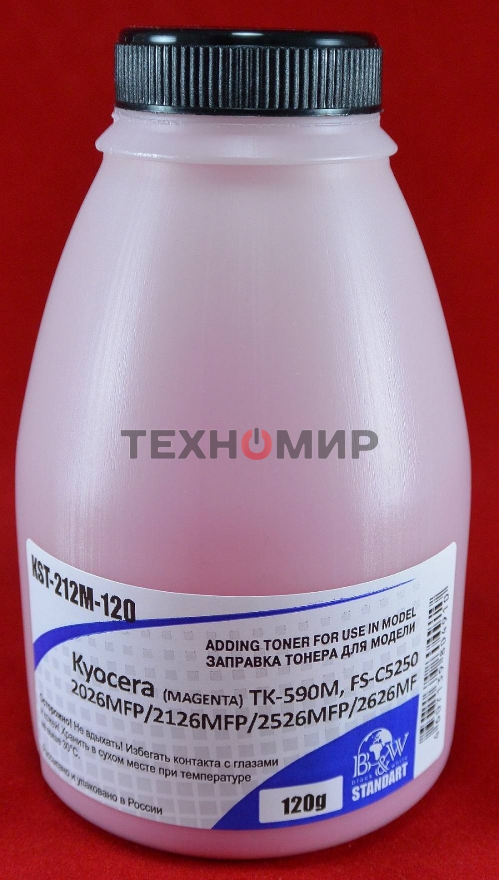 Тонер Kyocera TK-590M, FS-C5250/2026MFP/2126MFP/2526MFP/2626MF Magenta (фл. 120г) 5K B&W Standart (Tomoegawa) фас России