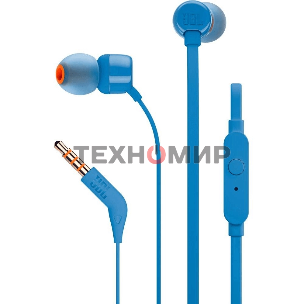 Наушники JBL Tune 110, 3.5 мм, внутриканальные, синий