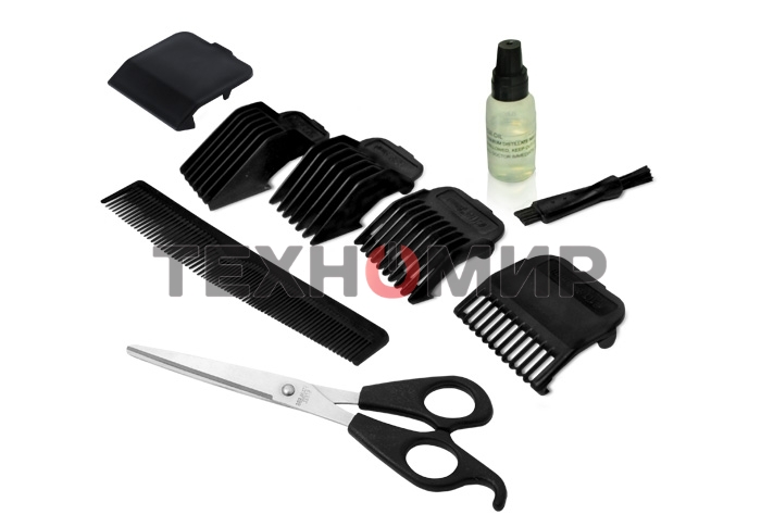 Машинка для стрижки волос Centek CT-2102 (черный/серый) 12 Вт, высококач.сталь, эргоном. дизайн, 4 насадки