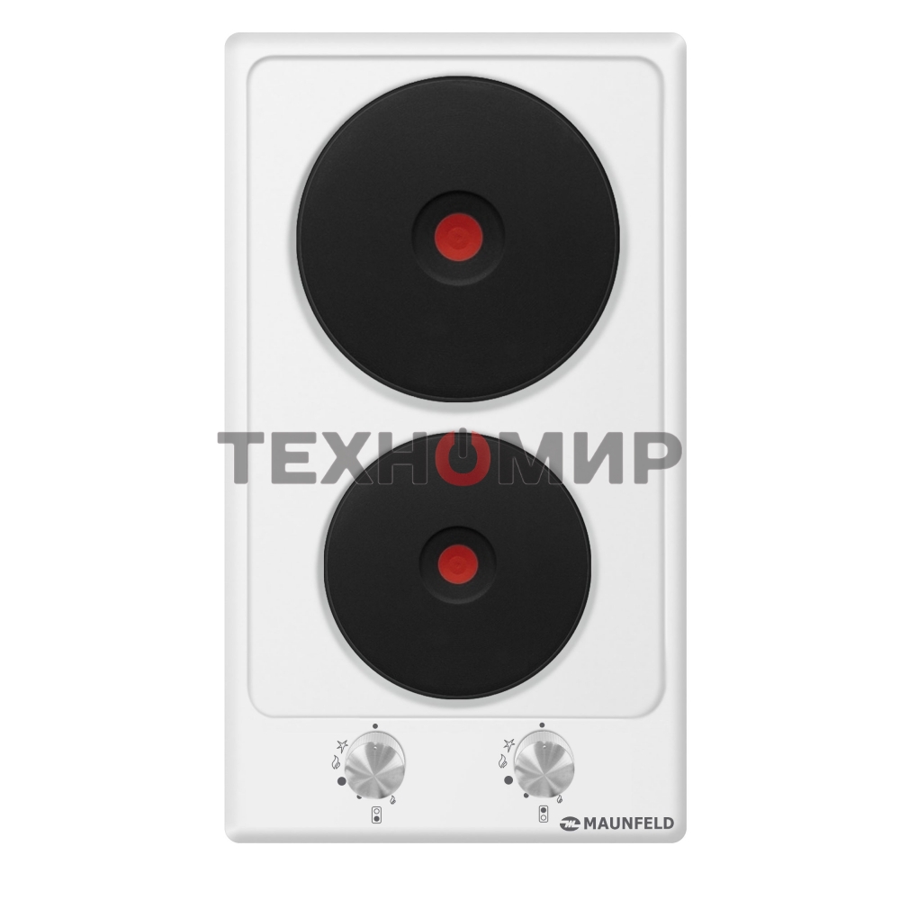 Электрическая варочная панель Maunfeld EEHE.32.4W, конфорок: 2 шт., эмаль, независимая, белый