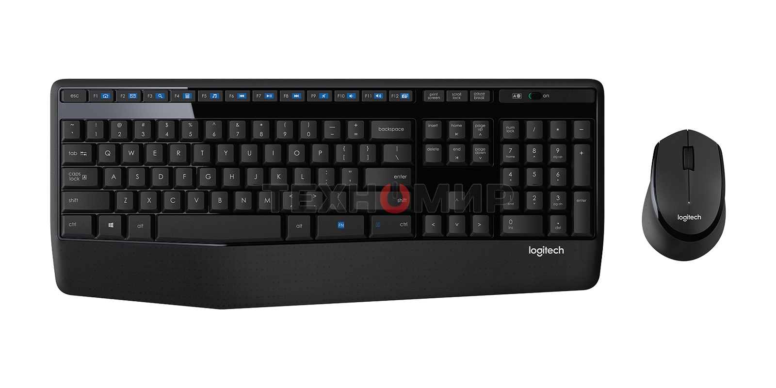 Комплект клавиатура+мышь Logitech MK345 беспроводной, USB, 1000 DPI, чёрный/серый