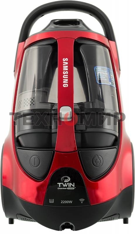 Пылесос Samsung VCC885HH3P красный, 430/2200 Вт, уборка сухая, пылесборник контейнер 2 л