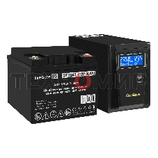 Комплект источника бесперебойного питания Exegate EX295986RUS + батарея 40Aч EX282976RUS 1шт (инвертор, синус, для котла) ExeGate SineTower SZ-600.LCD.AVR.1SH <600VA/360W, чистый синусоида, LCD дисплей, AVR, 1*Schuko, линейно-интерактивный, Black> + батар