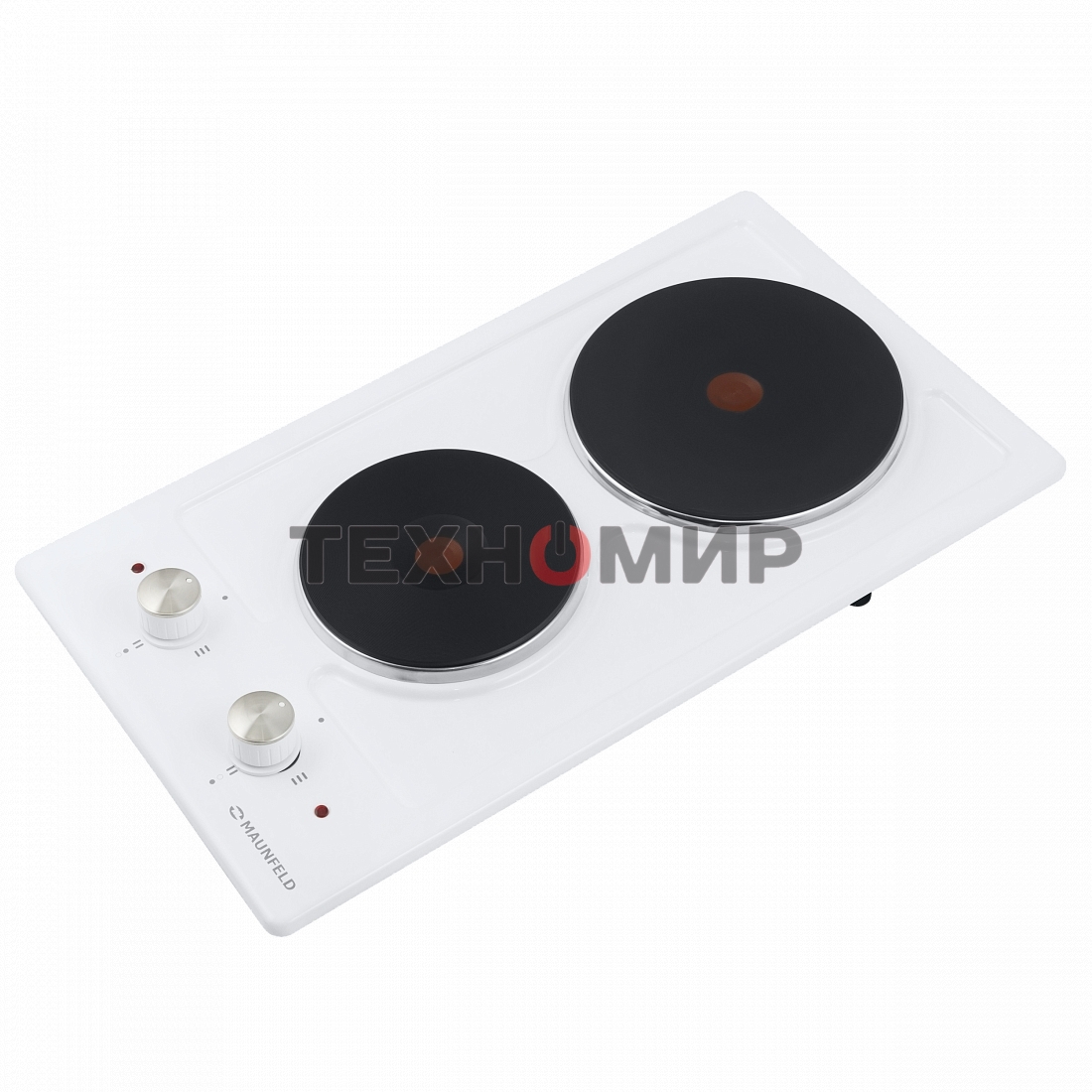 Электрическая варочная панель Maunfeld EEHE.32.4W, конфорок: 2 шт., эмаль, независимая, белый