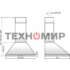 Вытяжка каминная Elikor Вента 60П-650-К3Д черный, 60 см, 650 куб. м/ч, 56 дБ