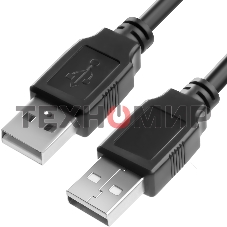Кабель Greenconnect 0.5m USB 2.0, AM/AM, черный, 28/28 AWG, экран, армированный, морозостойкий