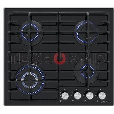 Газовая варочная панель Maunfeld EGHG.64.63CB/G, 4 конфорки, закаленное стекло, черный