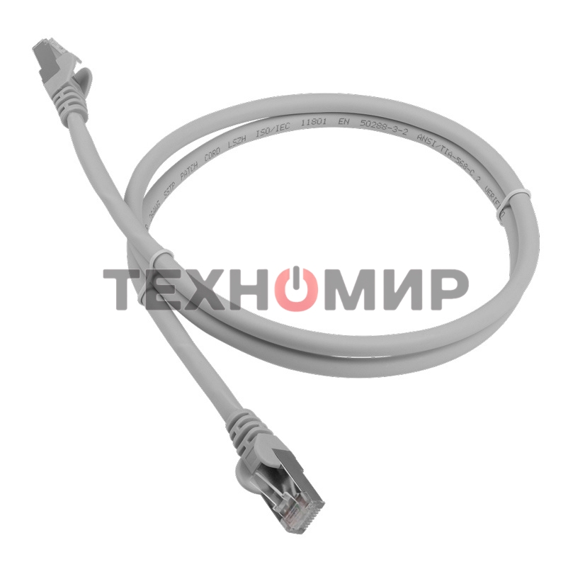 Патч-корд LANMASTER FTP LAN-PC45/S6A-5.0-GY вилка RJ-45-вилка RJ-45 Cat.6А 5м серый LSZH (уп.:1шт)