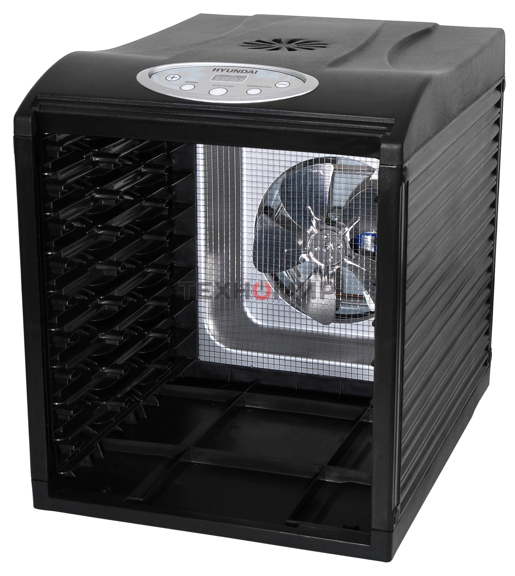 Сушка для фруктов и овощей Hyundai HYFD-P1801 18под. 700 Вт, черный