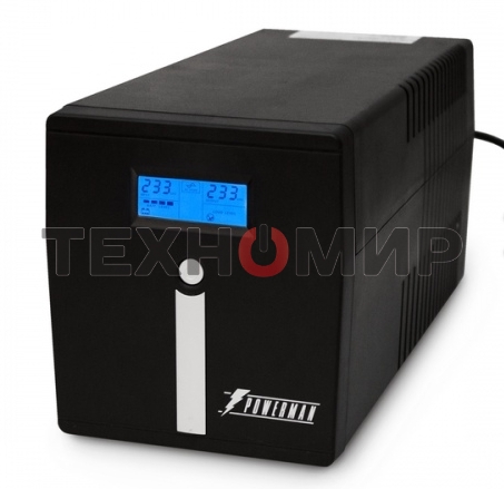 Источник бесперебойного питания PowerMan Smart Sine 1000 черный (Pure Sine Wave/LCD Display/USB/Software/RJ11/45)
