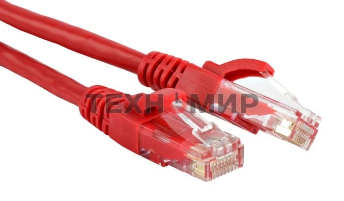 Патч-корд LANMASTER UTP TWT-45-45-0.5-RD вилка RJ-45-вилка RJ-45 cat.5е 0.5м красный ПВХ (уп.:1шт)