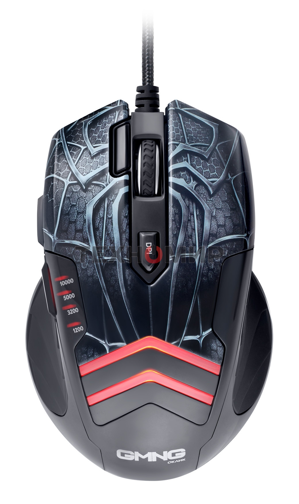 Мышь проводная GMNG XM007 черный/красный, 10000 dpi, USB, кнопки - 7